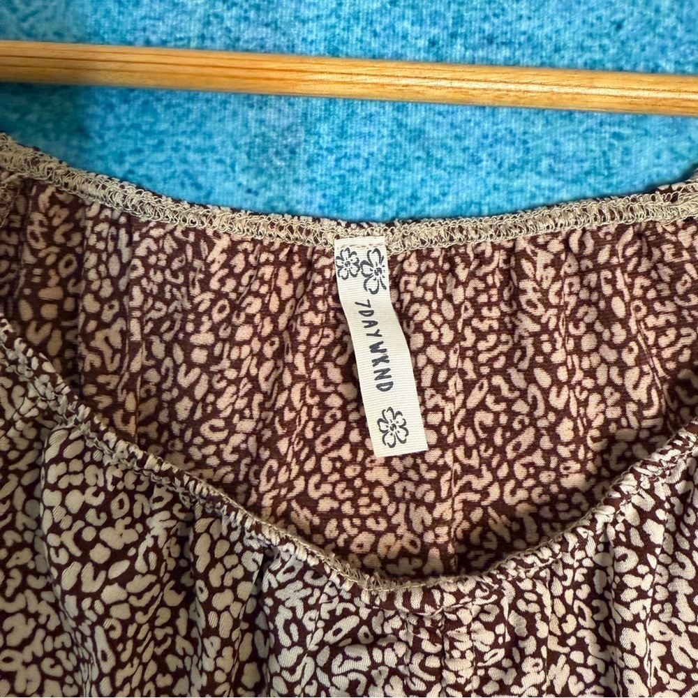 Vintage 7 day WKND Top Sz M Floral Type Babydoll Stretch Fairy Boho Y2K USA Made - Picture 4 of 9
